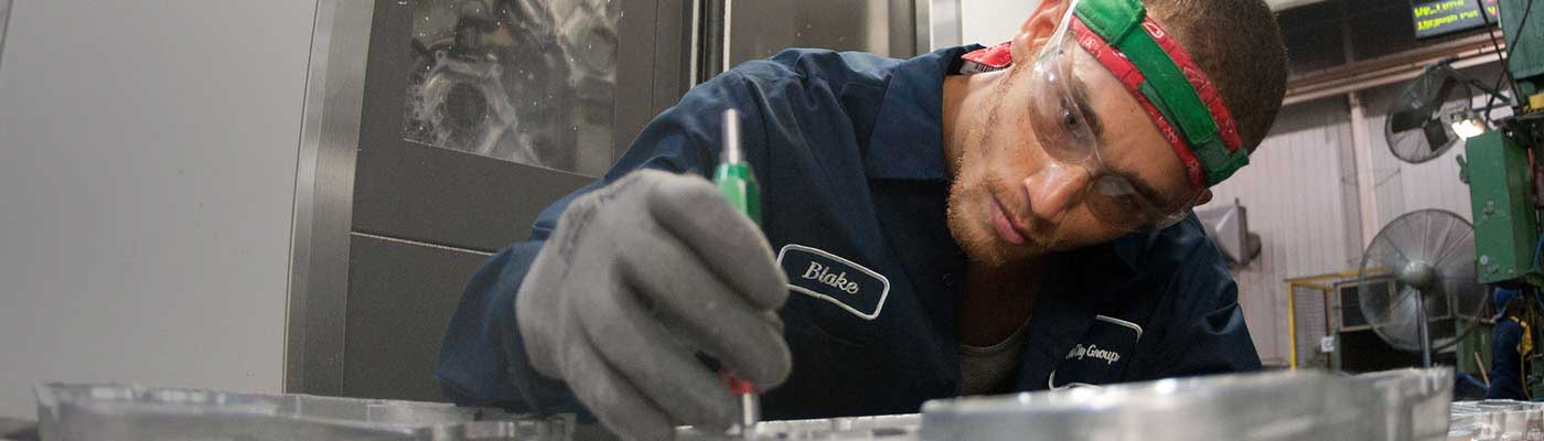 Person working on machine