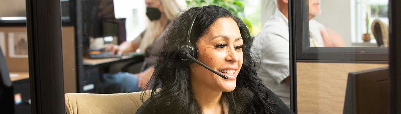 Information Specialist on headset
